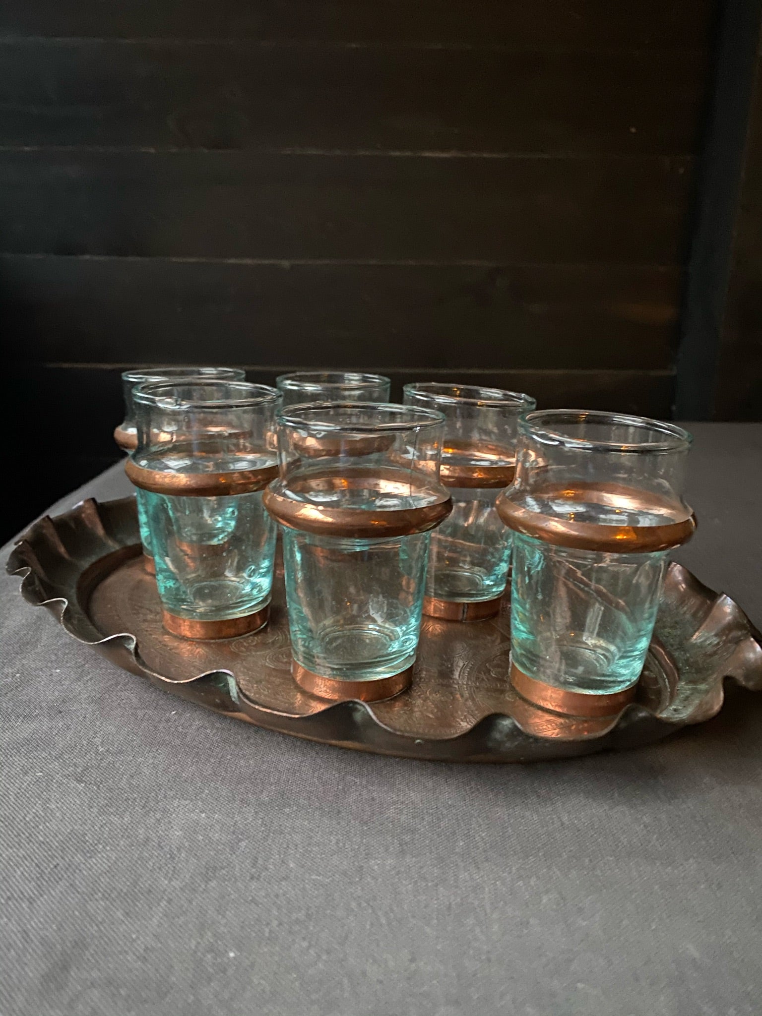 Copper & Glass Tea Glasses