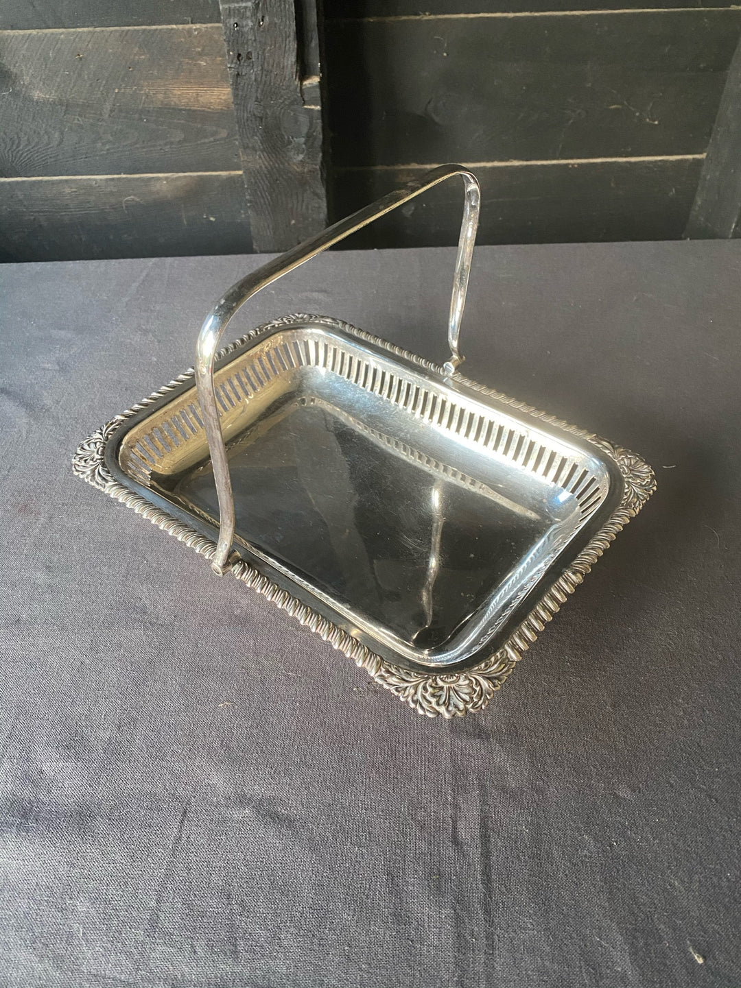 Silver Plated Serving Tray with Handle