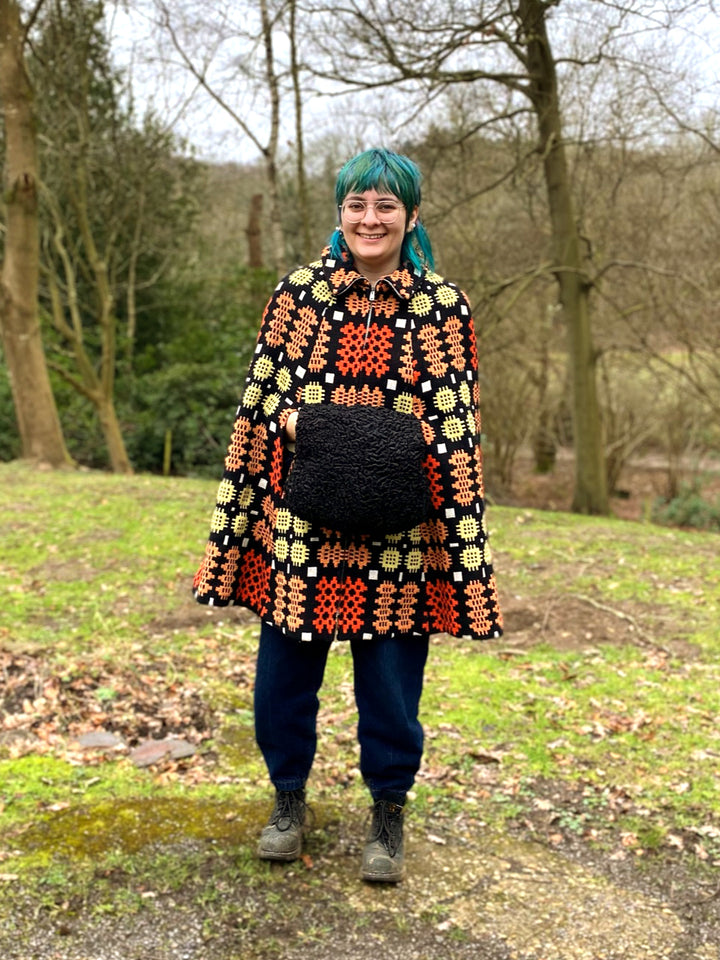 Vintage Orange Welsh Woollen Cape