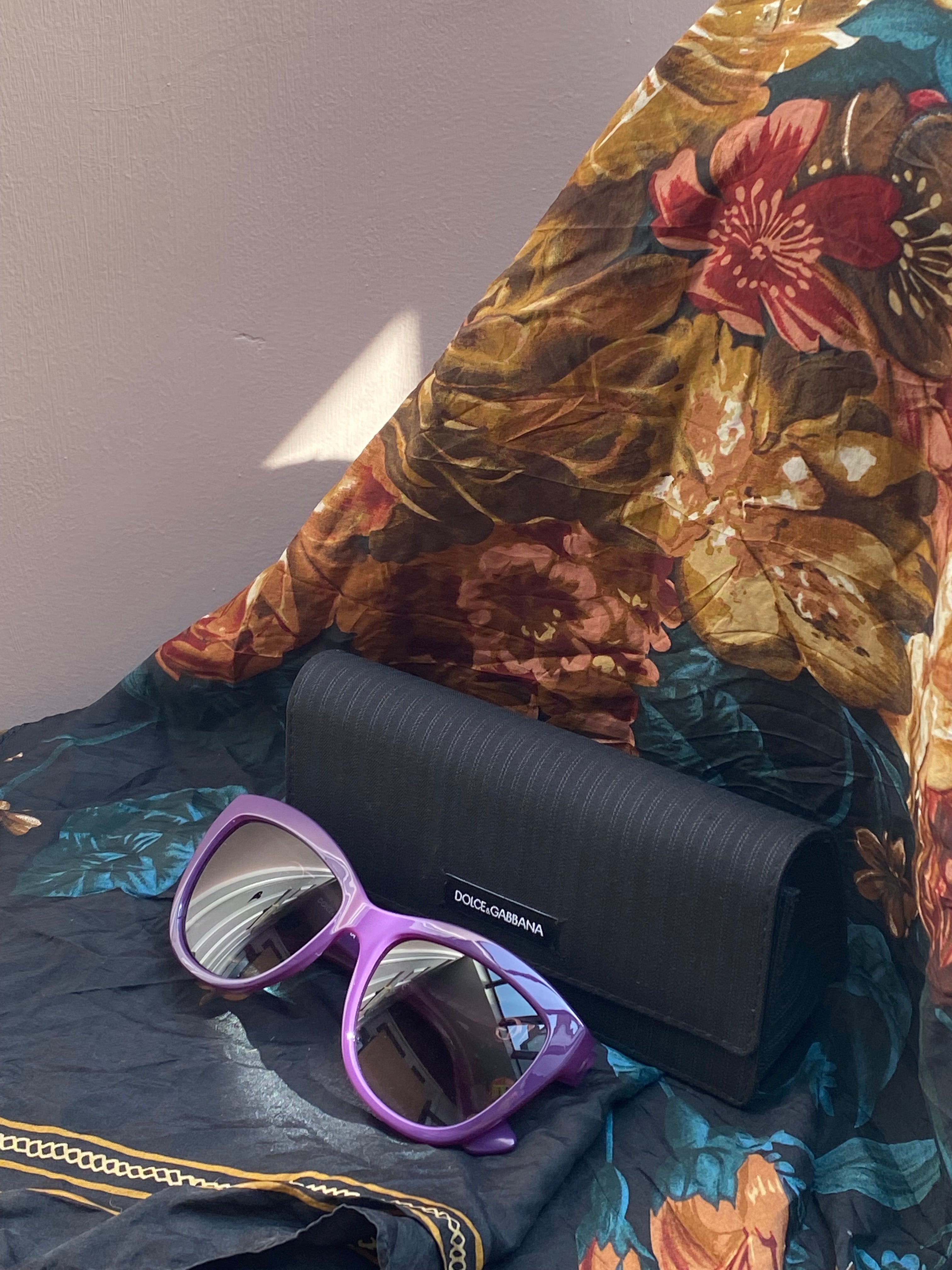 Dolce & Gabbana Purple Round Sunglasses