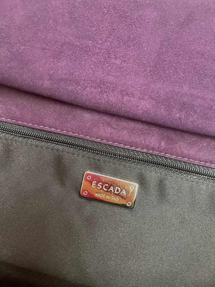 Escada Plum Suede Baguette Bag