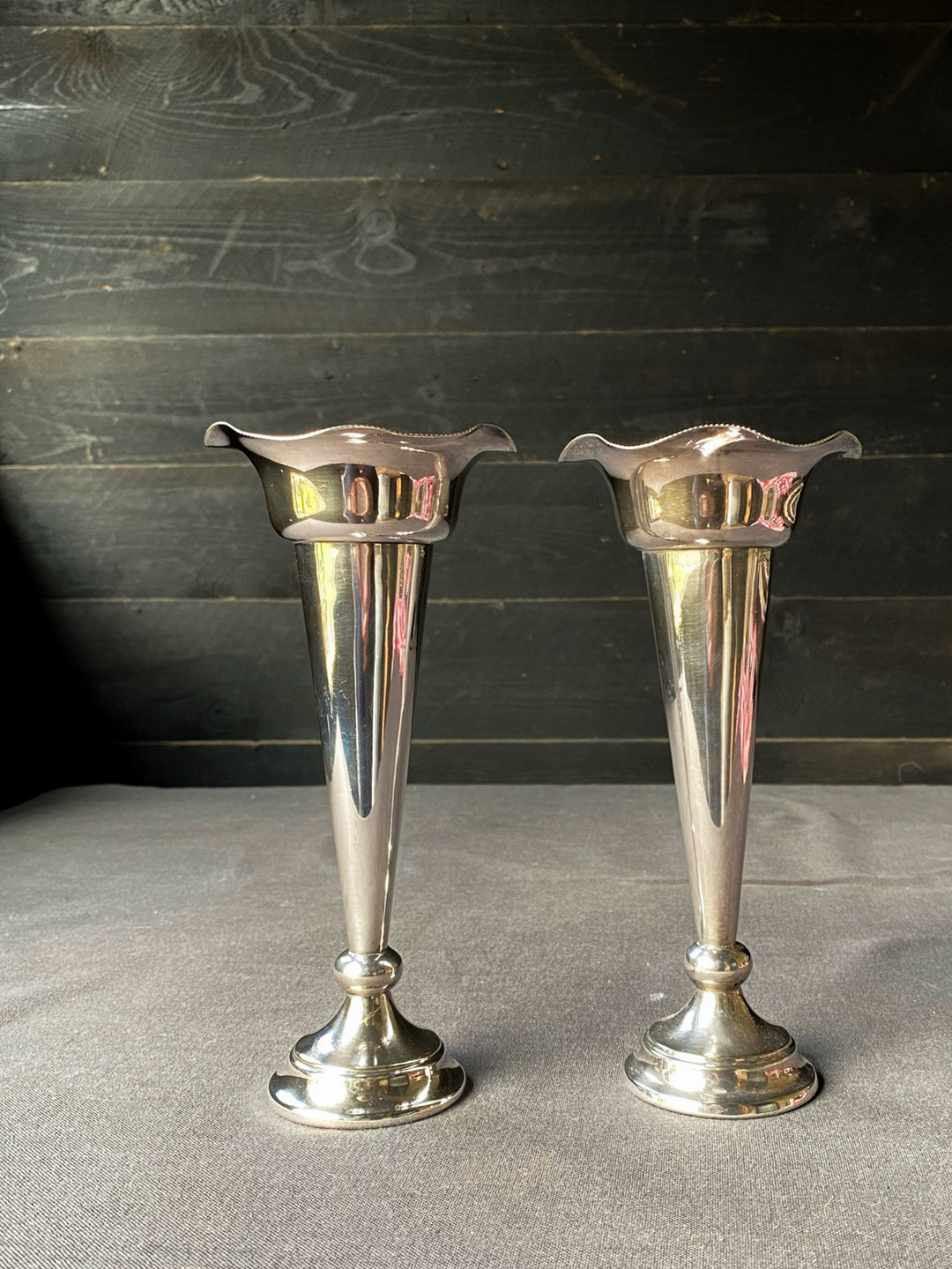 Silver Plated Trumpet Vases