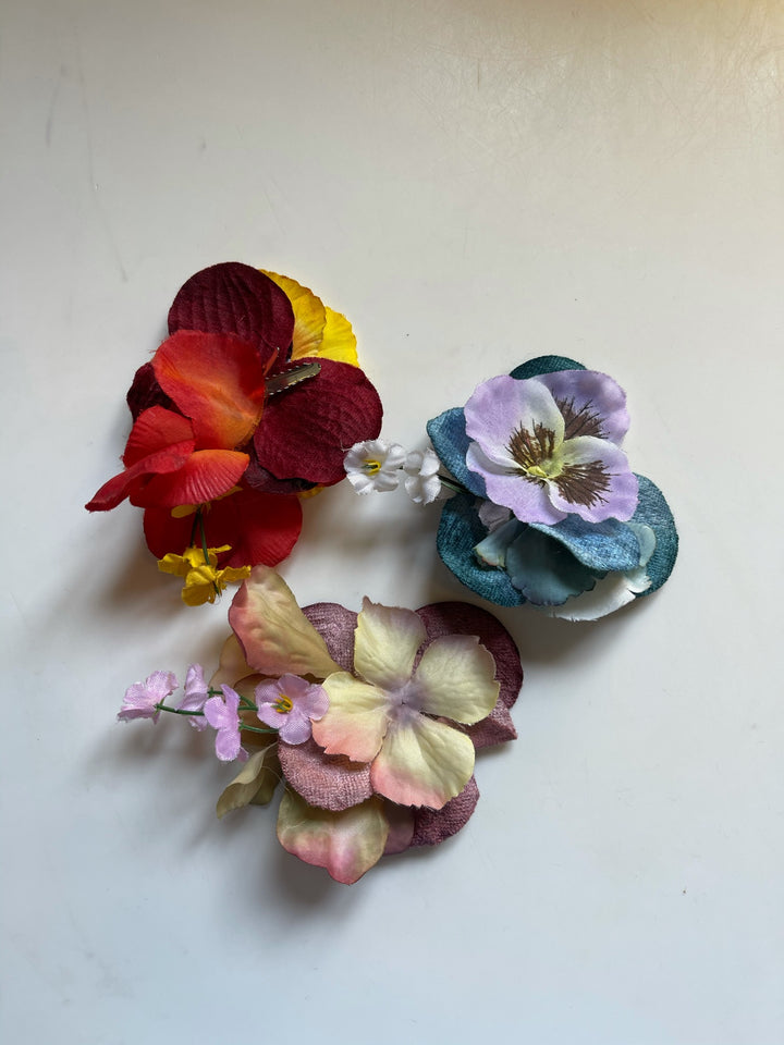 Faux Flower Hair Clips