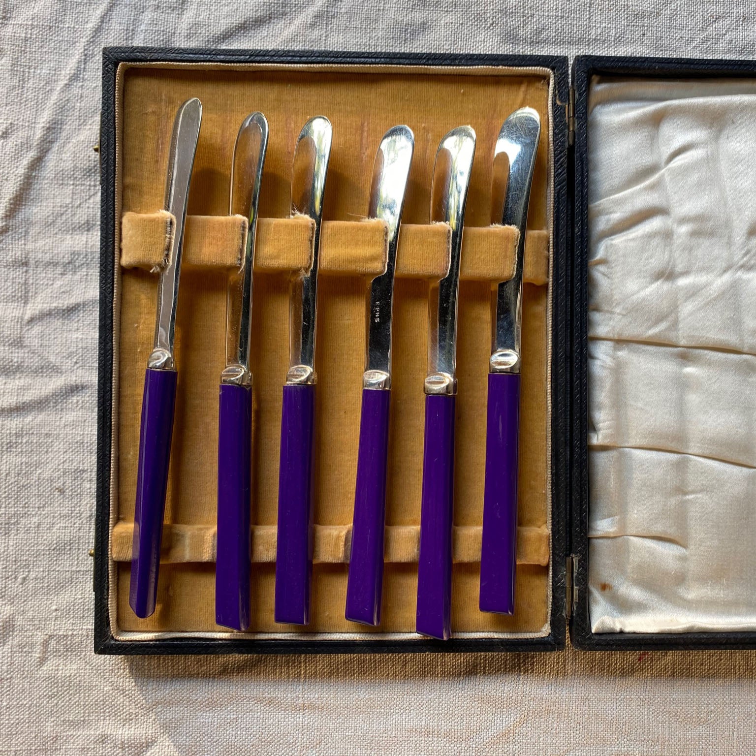 Royal Purple Art Deco Butter Knives