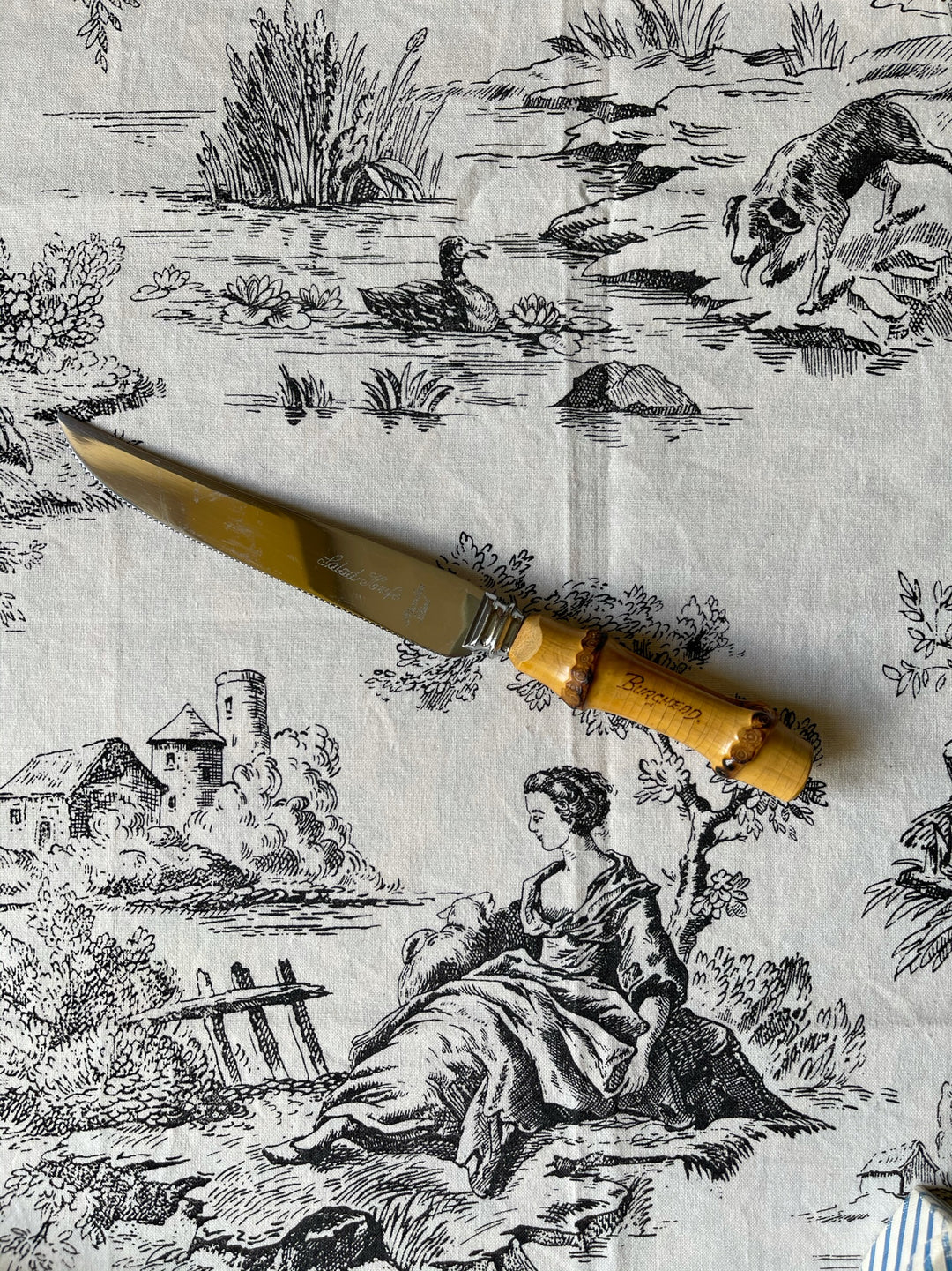 Vintage Burghead Bamboo Tiki Salad Knife