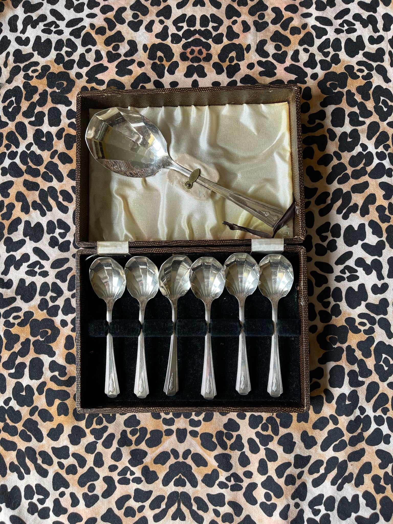 Dorchester Silver Dessert Spoons & Serving Spoon