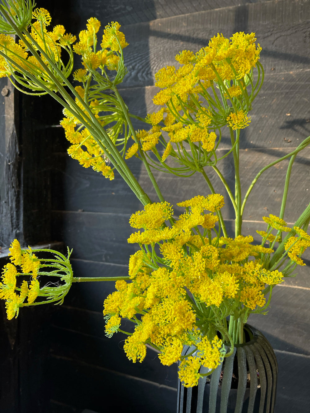  Faux Yellow Scabiosa Spray Stem