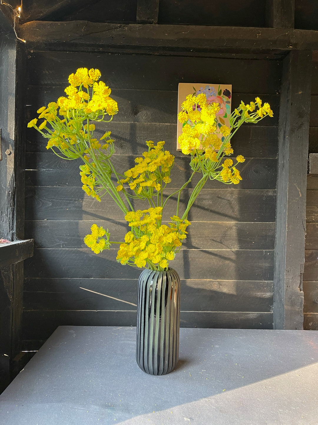  Faux Yellow Scabiosa Spray Stem