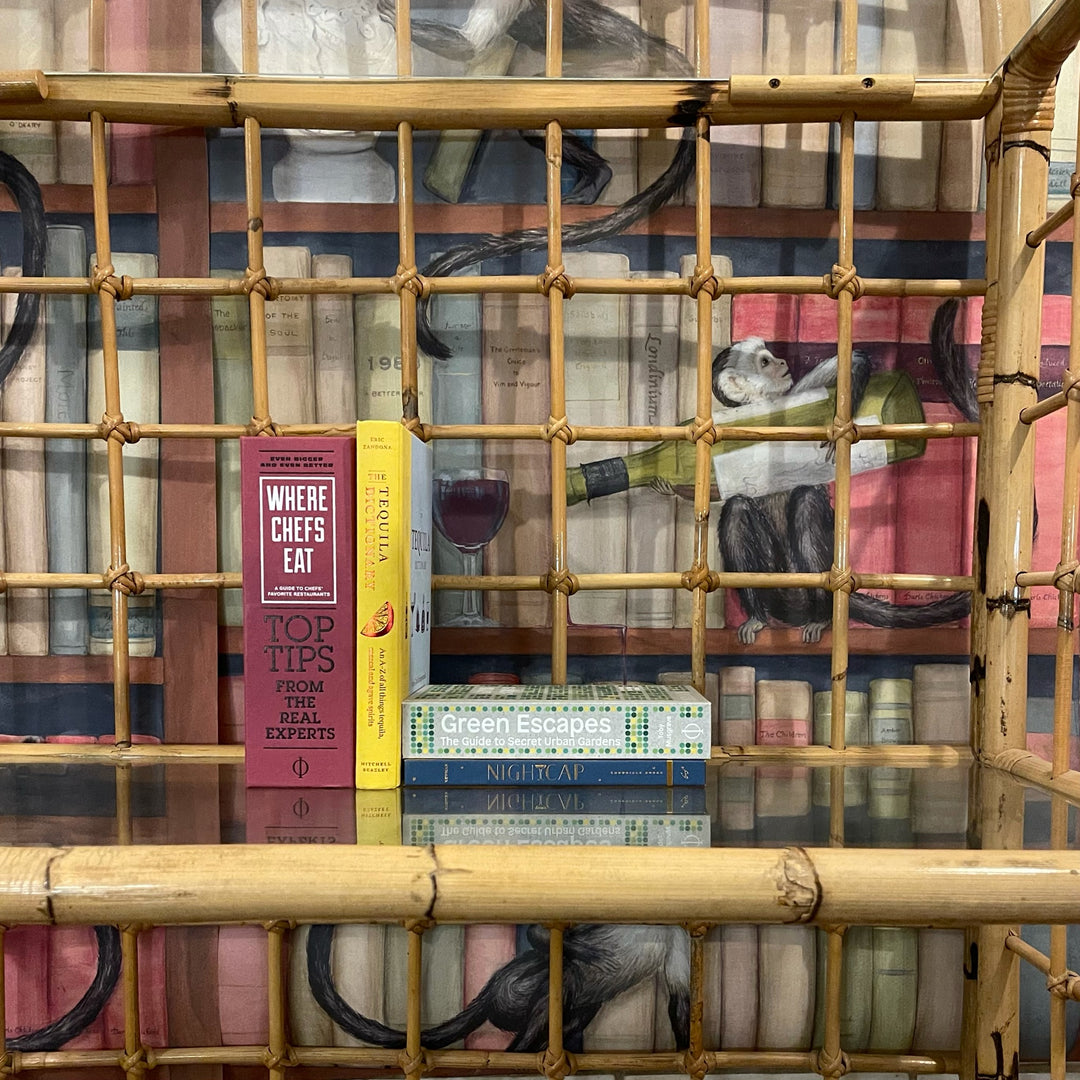 Pair of 4 Tier Rattan Bamboo Shelving Units 