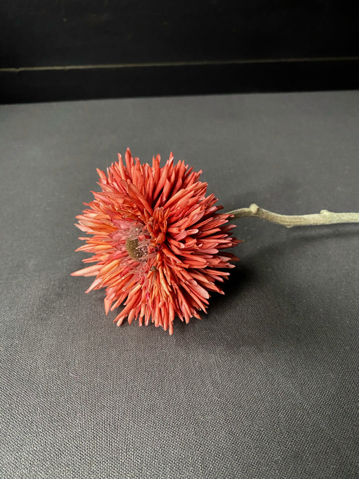 Faux Red Dahlia Stems