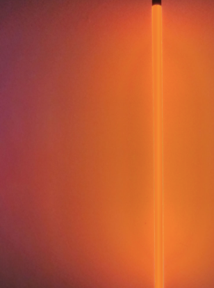 Orange Fluorescent Tube Floor Light 135cm