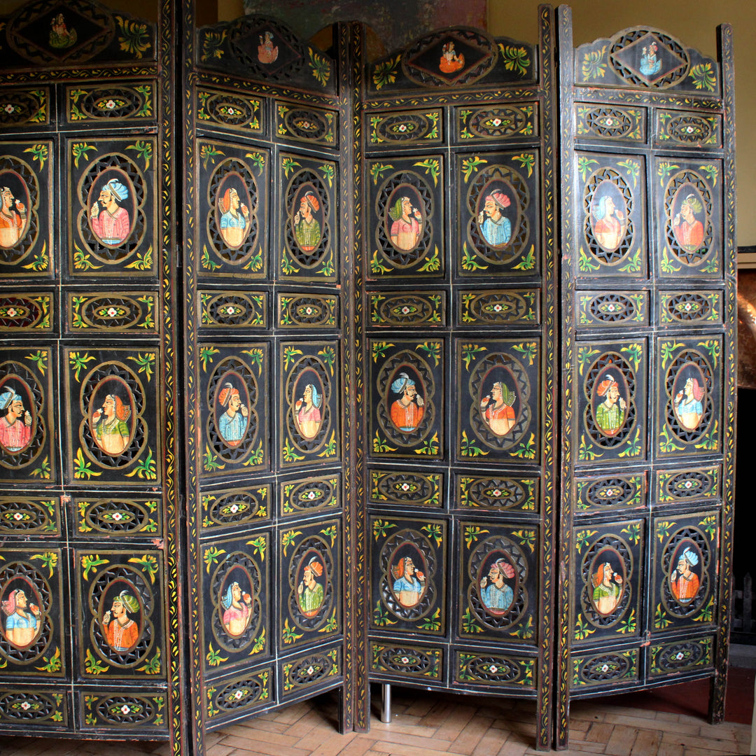 Hand Painted Indian Lovers Screen