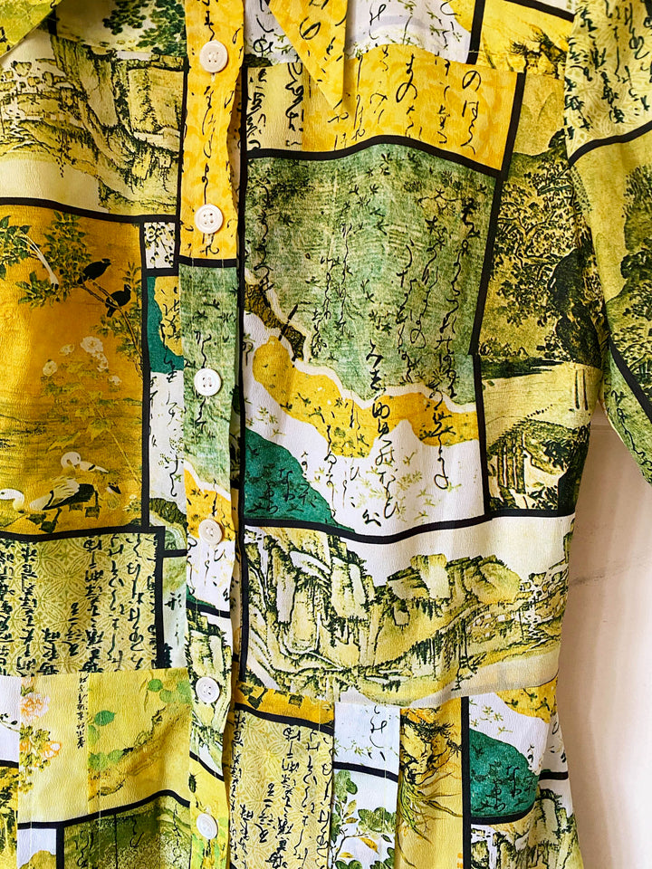 Vintage Betty Barclay Yellow Dagger Collar Tea Dress