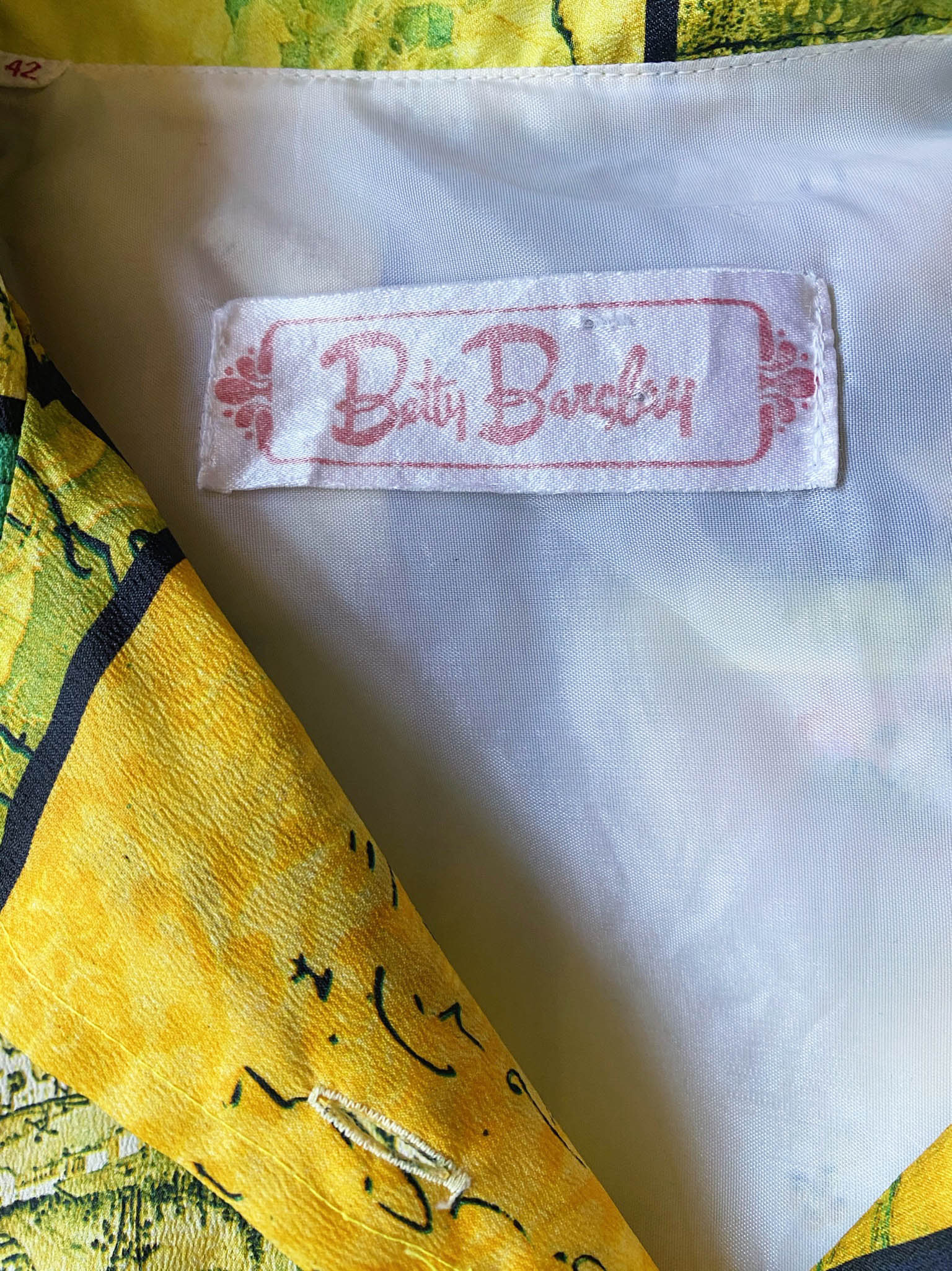 Vintage Betty Barclay Yellow Dagger Collar Tea Dress