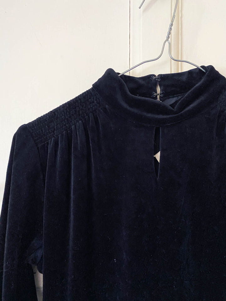 Vintage Tokyo Style Co Black Velvet Dress