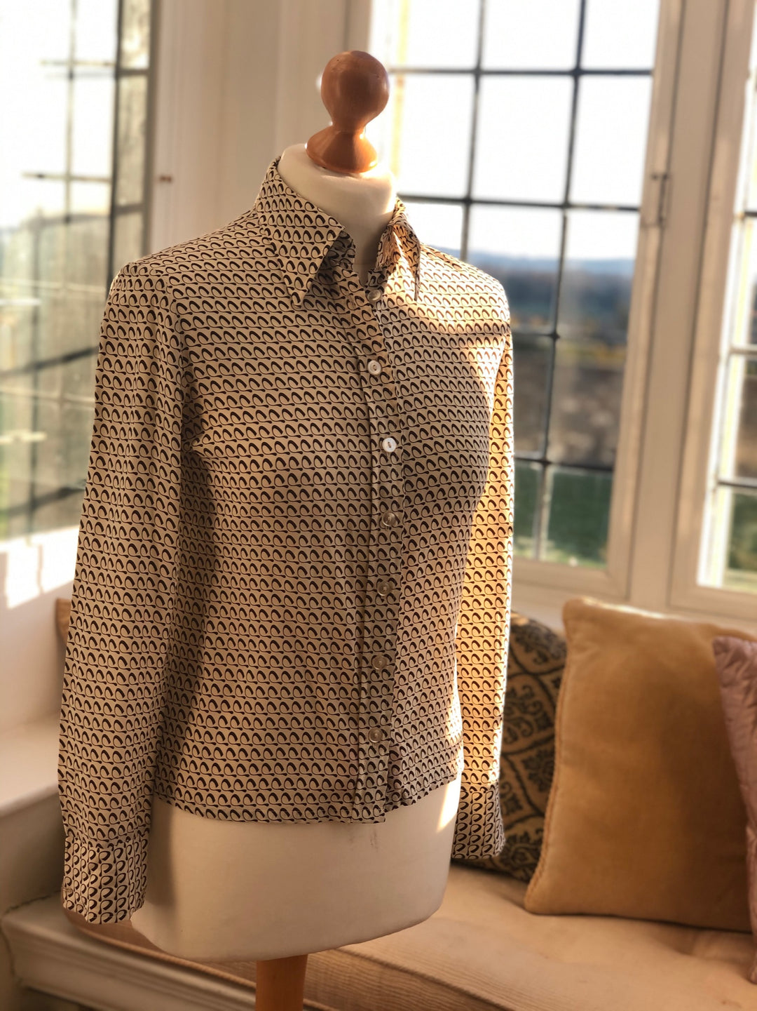 Vintage Cream & Brown Shirt