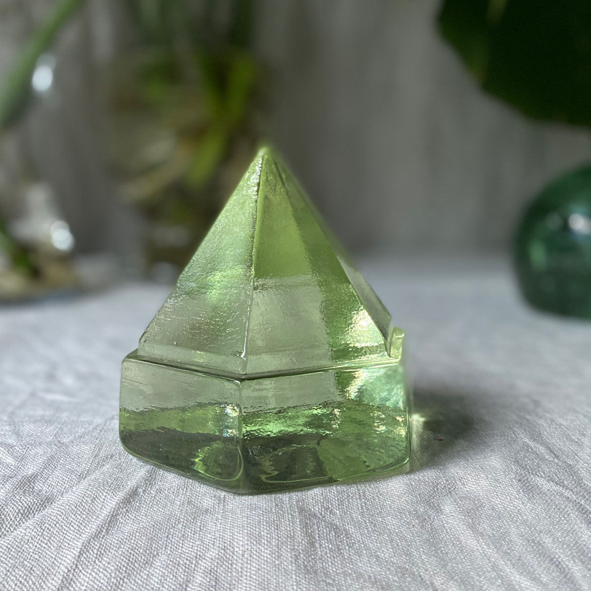Hexagonal Prism Glass Paperweight