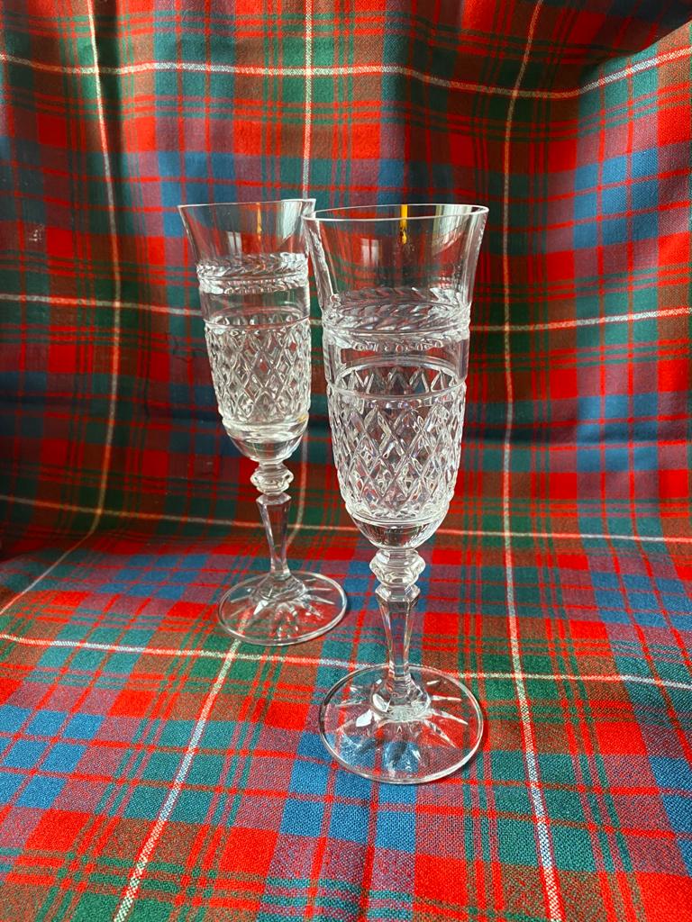 Rare Galway Crystal Champagne Flutes