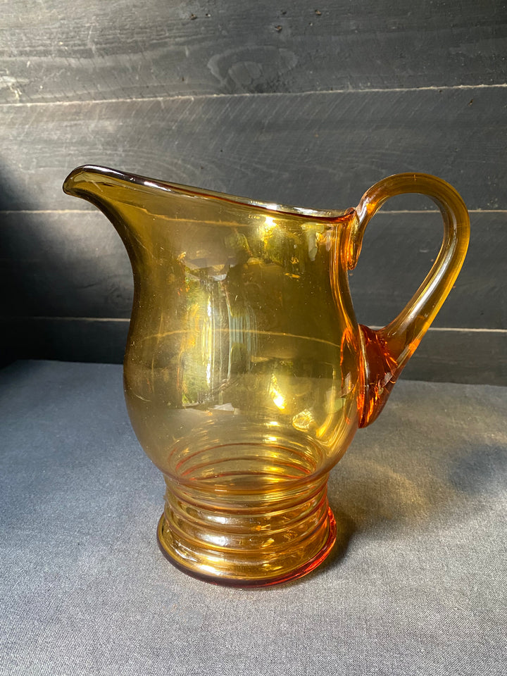Honey Coloured Glass Jug