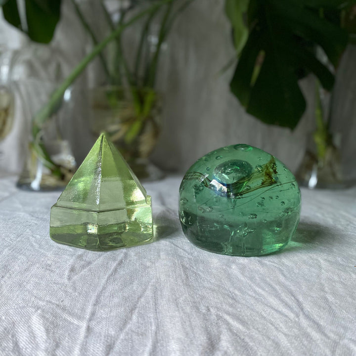 Hexagonal Prism Glass Paperweight