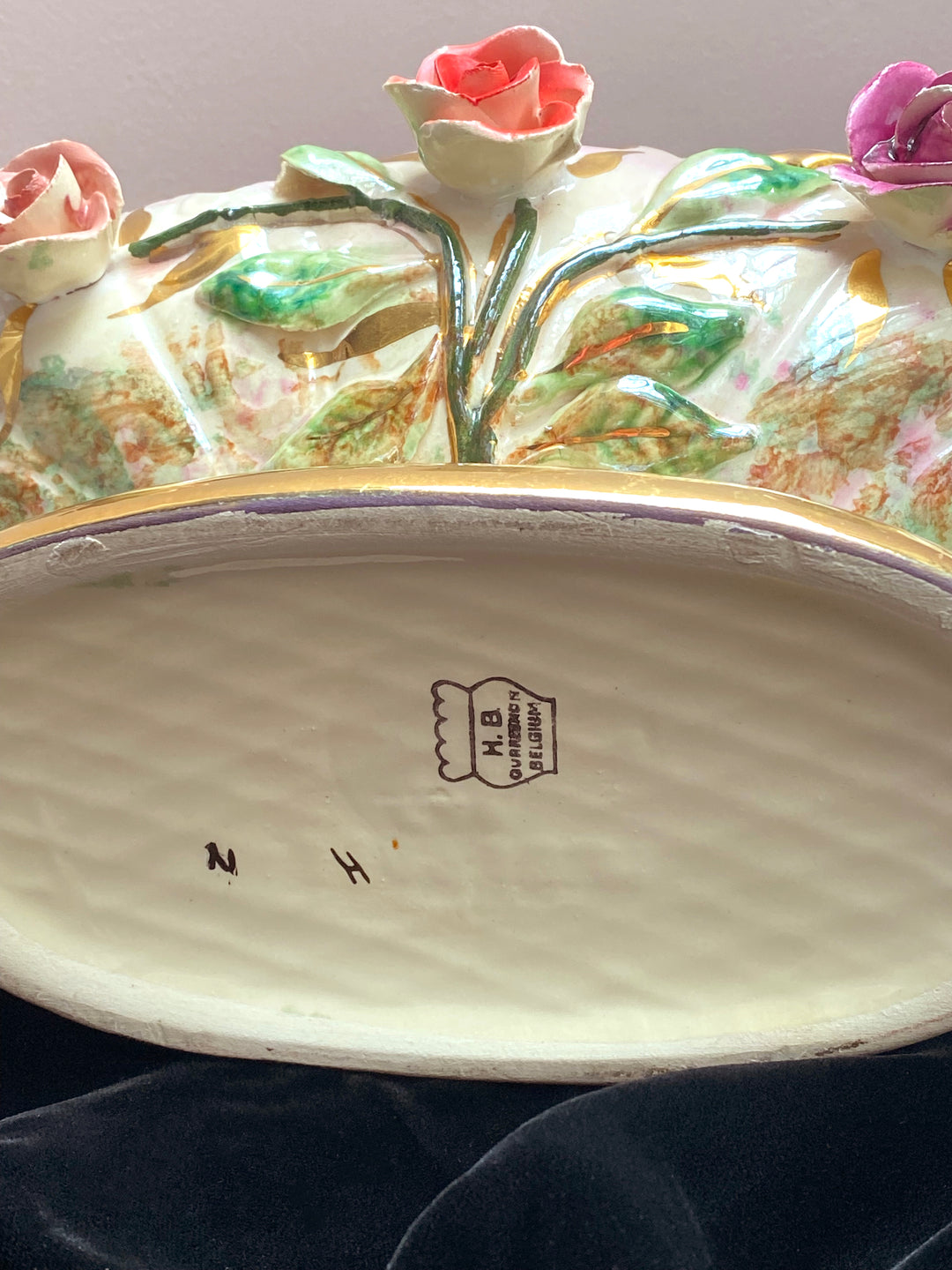 Opal Hand-painted H. Bequet Centrepiece
