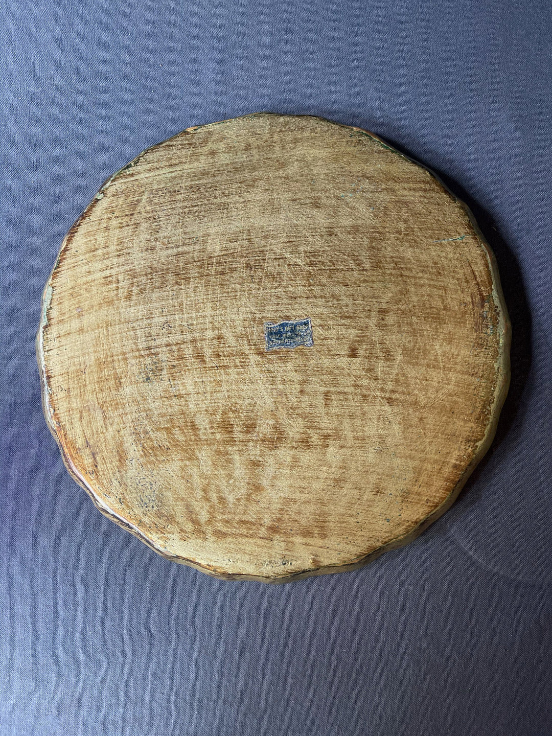 Vintage Circular Gold Italian Florentine Toile Tray