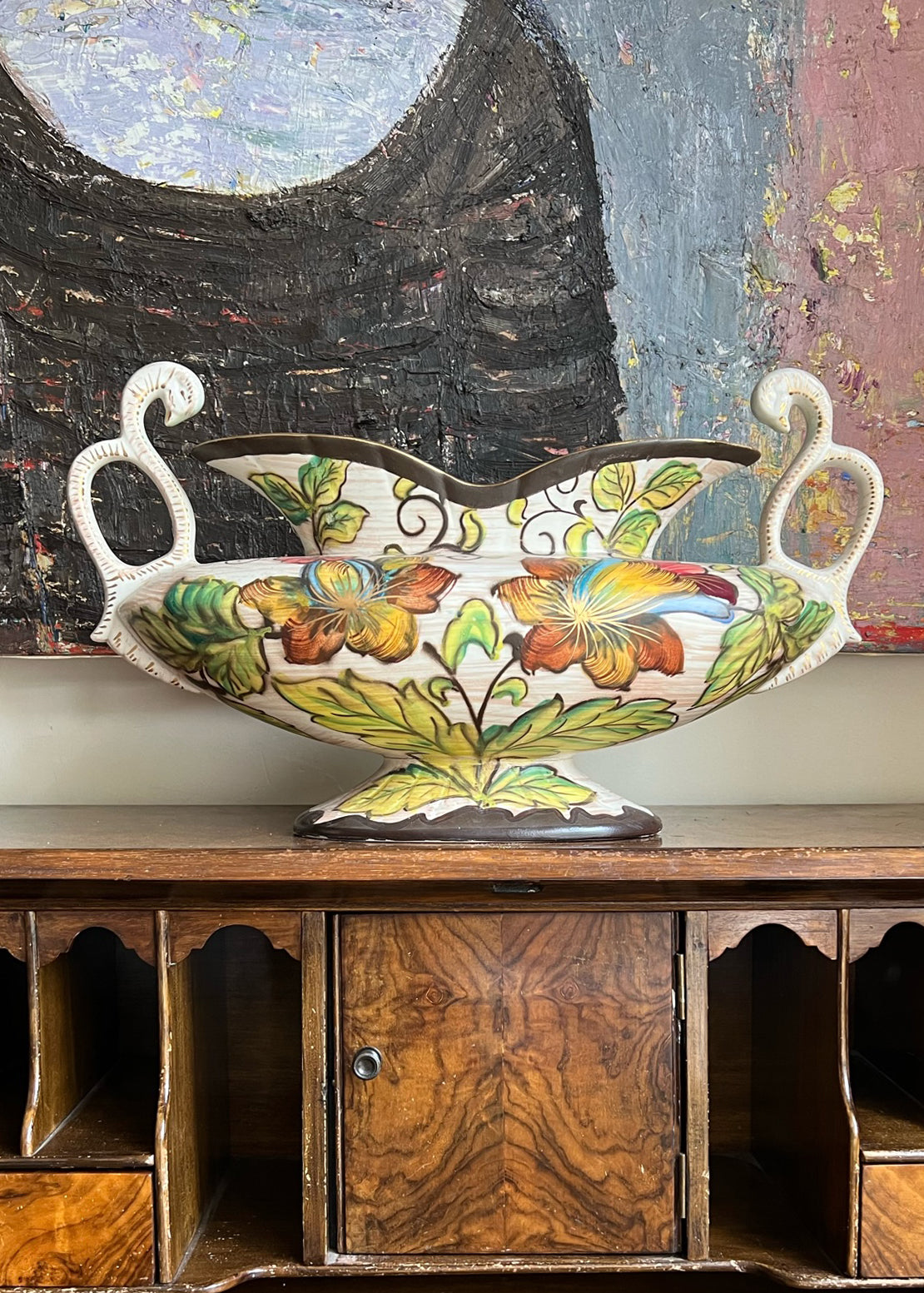 Hand-painted H. Bequet Centrepiece