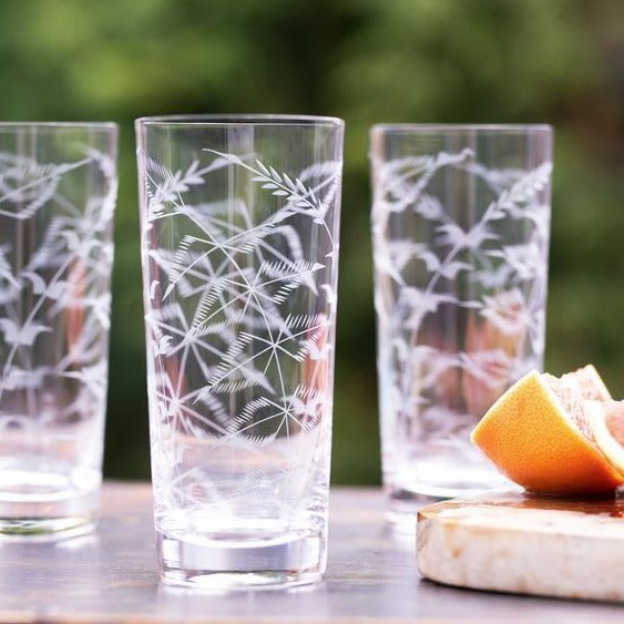 The Vintage List Fern Highball Glasses Set of 4 