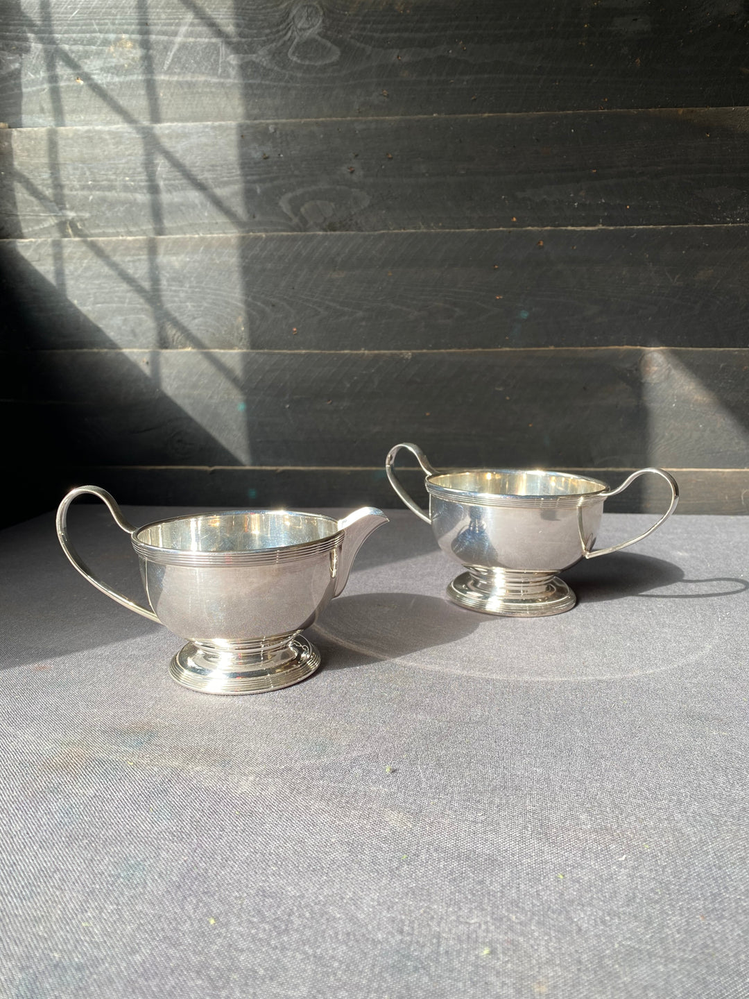 Vintage Silver Sugar Bowl & Jug