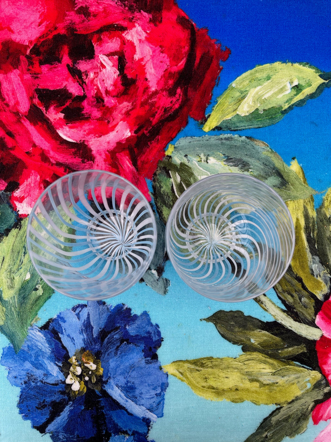 Venetian Swirl Blue &amp; White Tumblers