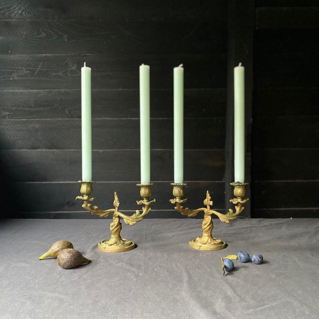 Parisian Pair of Gold Candelabras