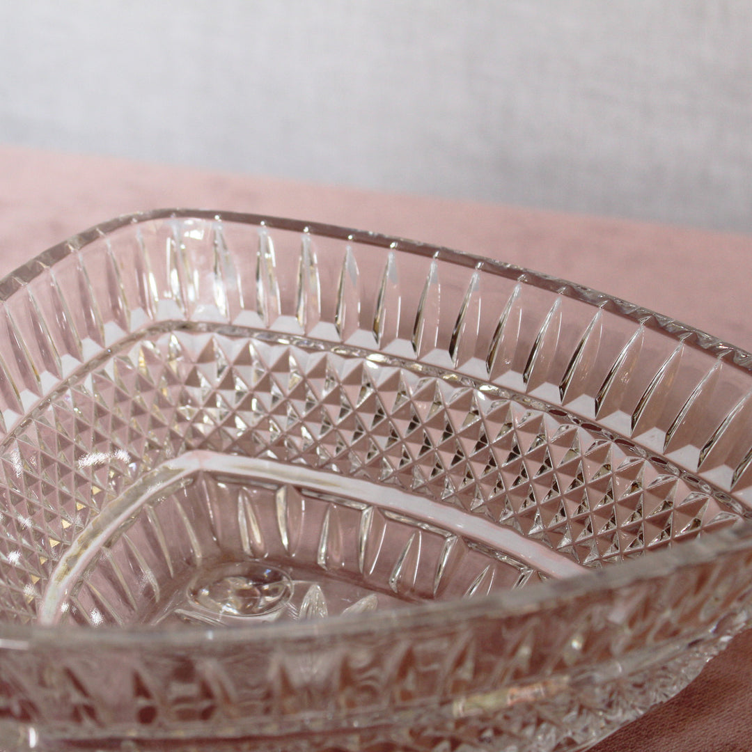 Triangular Glass Bowl with Feet