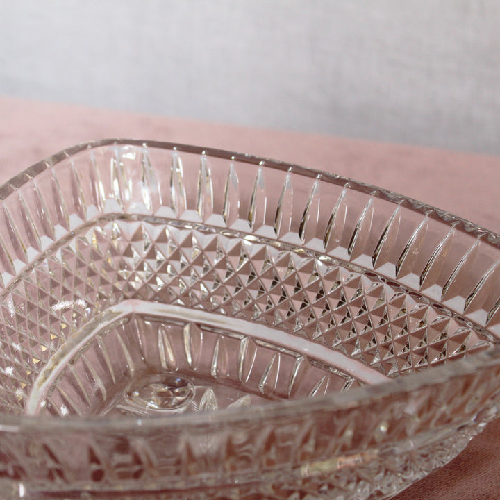 Triangular Glass Bowl with Feet