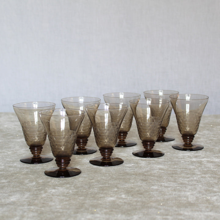 Smoked Orrefors Cocktail Glasses