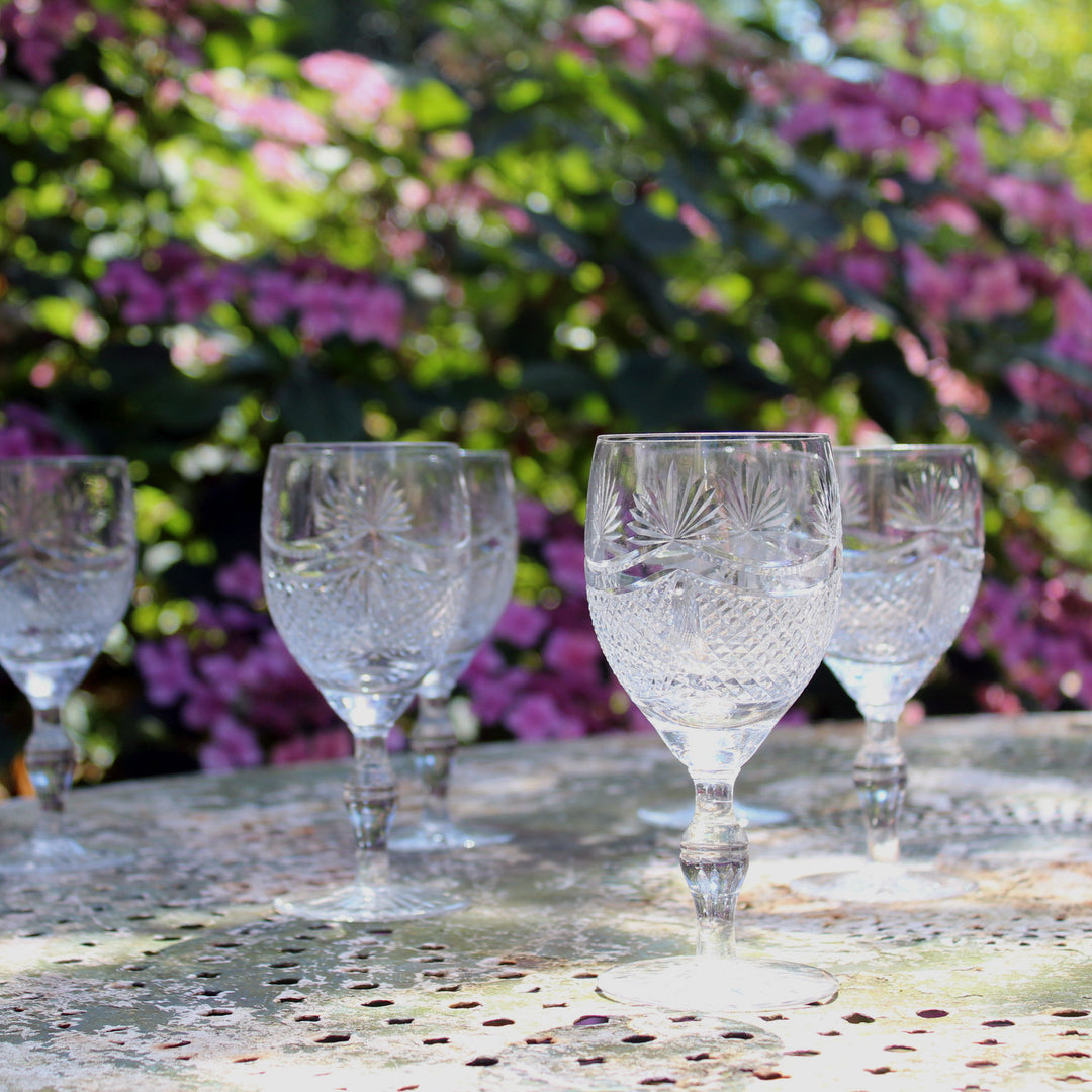 globe crystal wine goblets