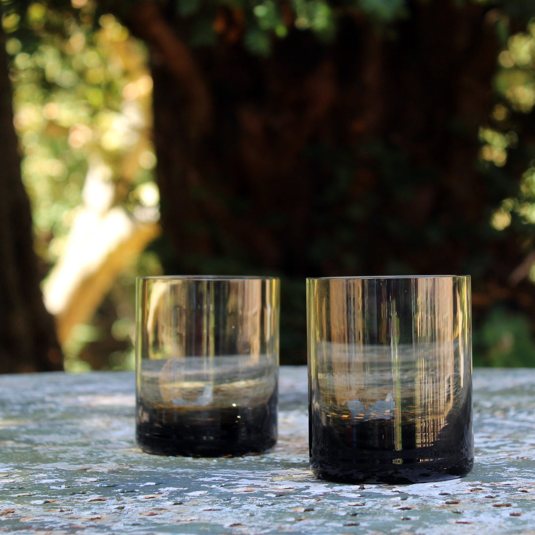 smocked glass tumblers