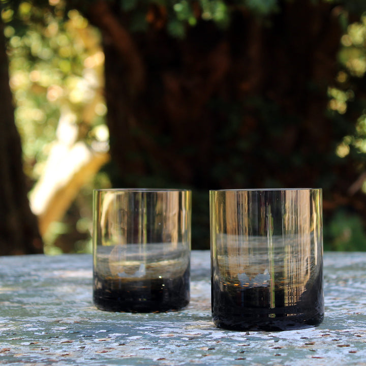smocked glass tumblers