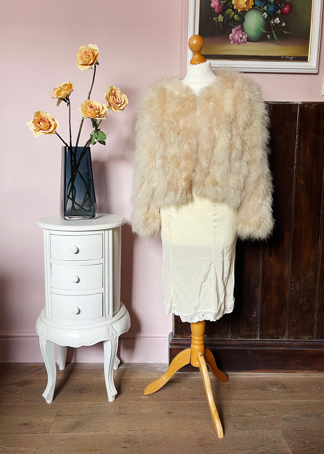 Ilana Wolf Cream Feather Jacket
