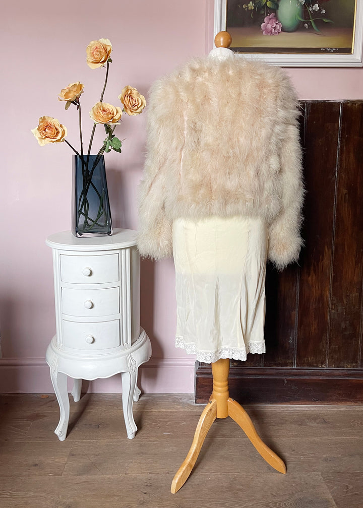 Ilana Wolf Cream Feather Jacket