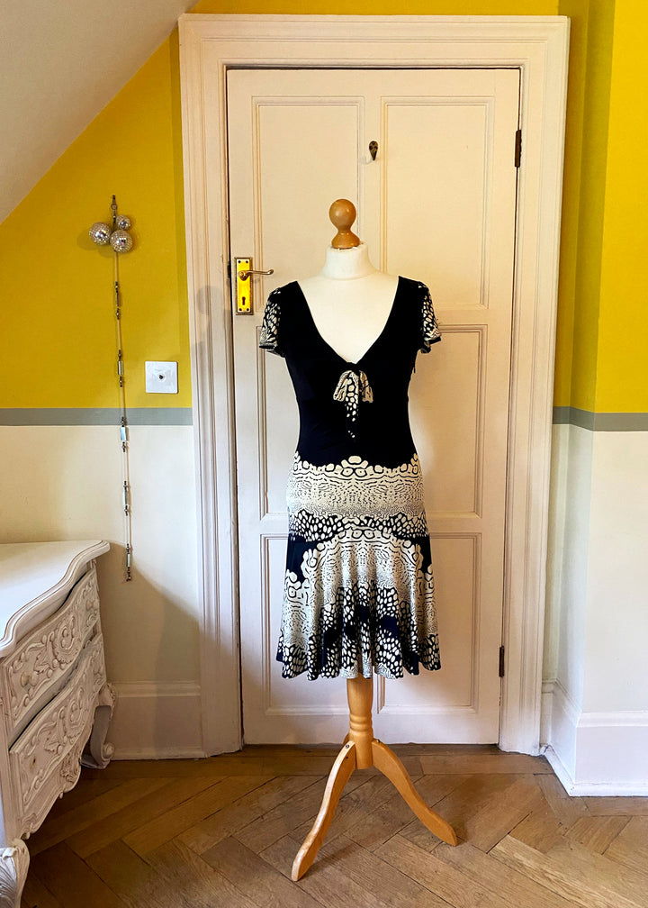 Issa London Black Pattern Dress