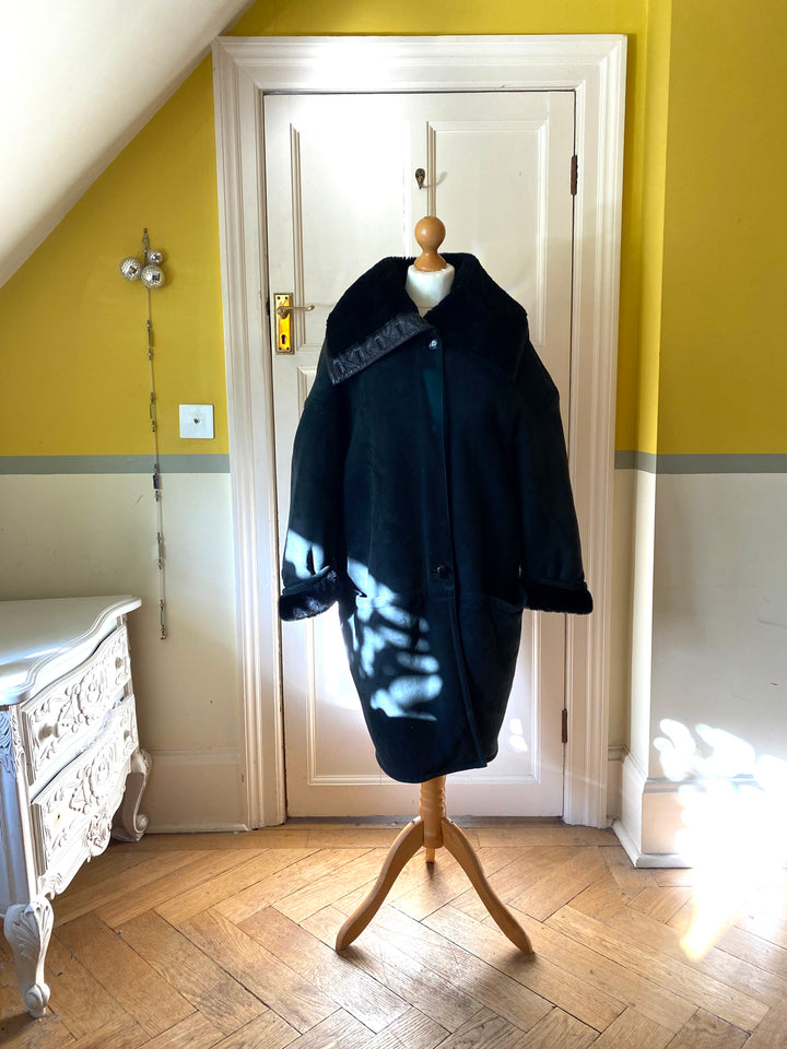 Jean Pécarel Black Shearling Coat