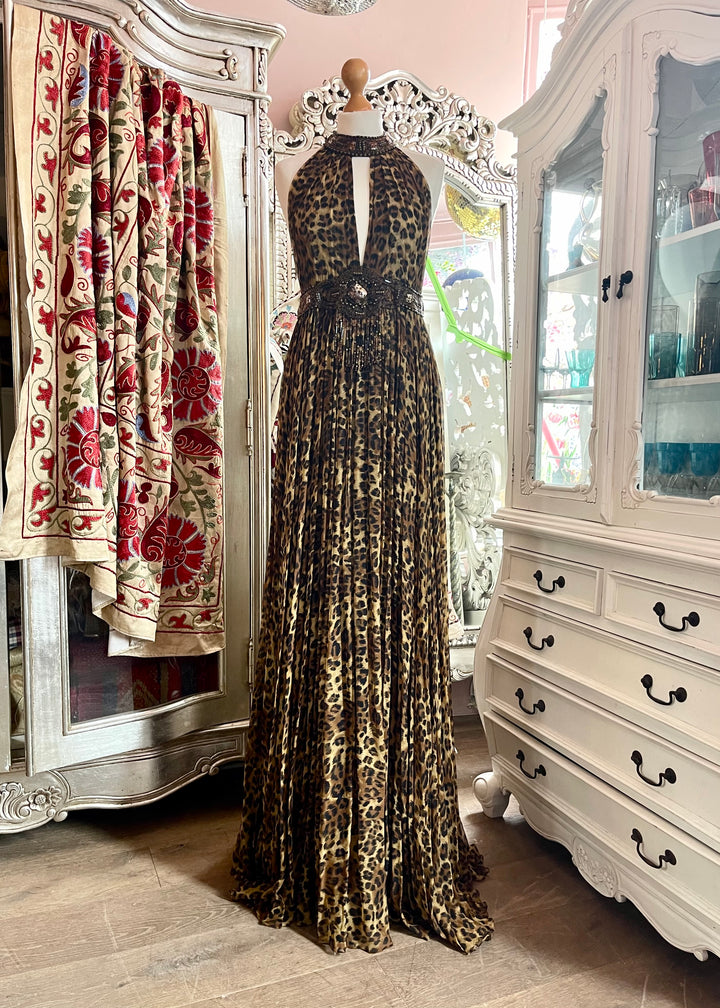 Jenny Packham Leopard Print Evening Gown