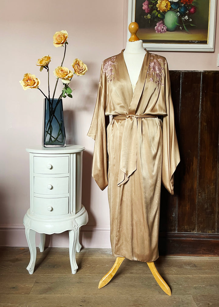 Jenny Packham Taupe Silk Kimono