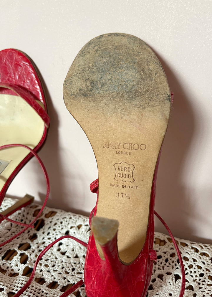 Jimmy Choo Red Strappy Sandal