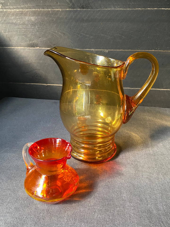 Honey Coloured Glass Jug