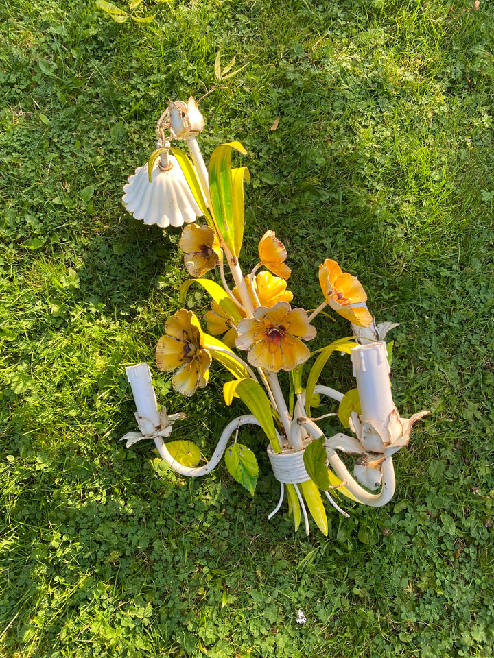 Vintage Primrose Toleware Chandelier