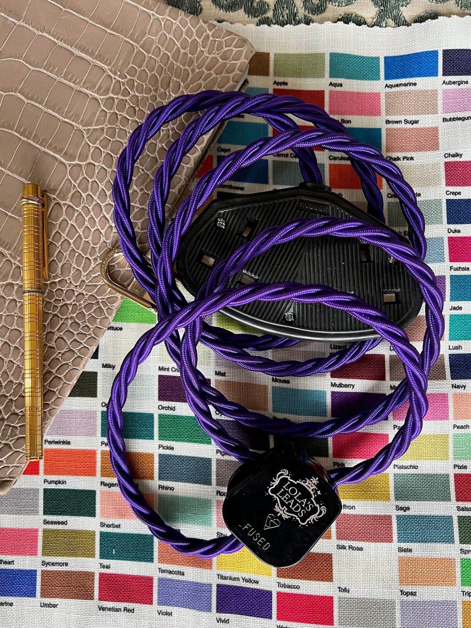 Liberty + Black - Lola's Leads Fabric Extension Cable