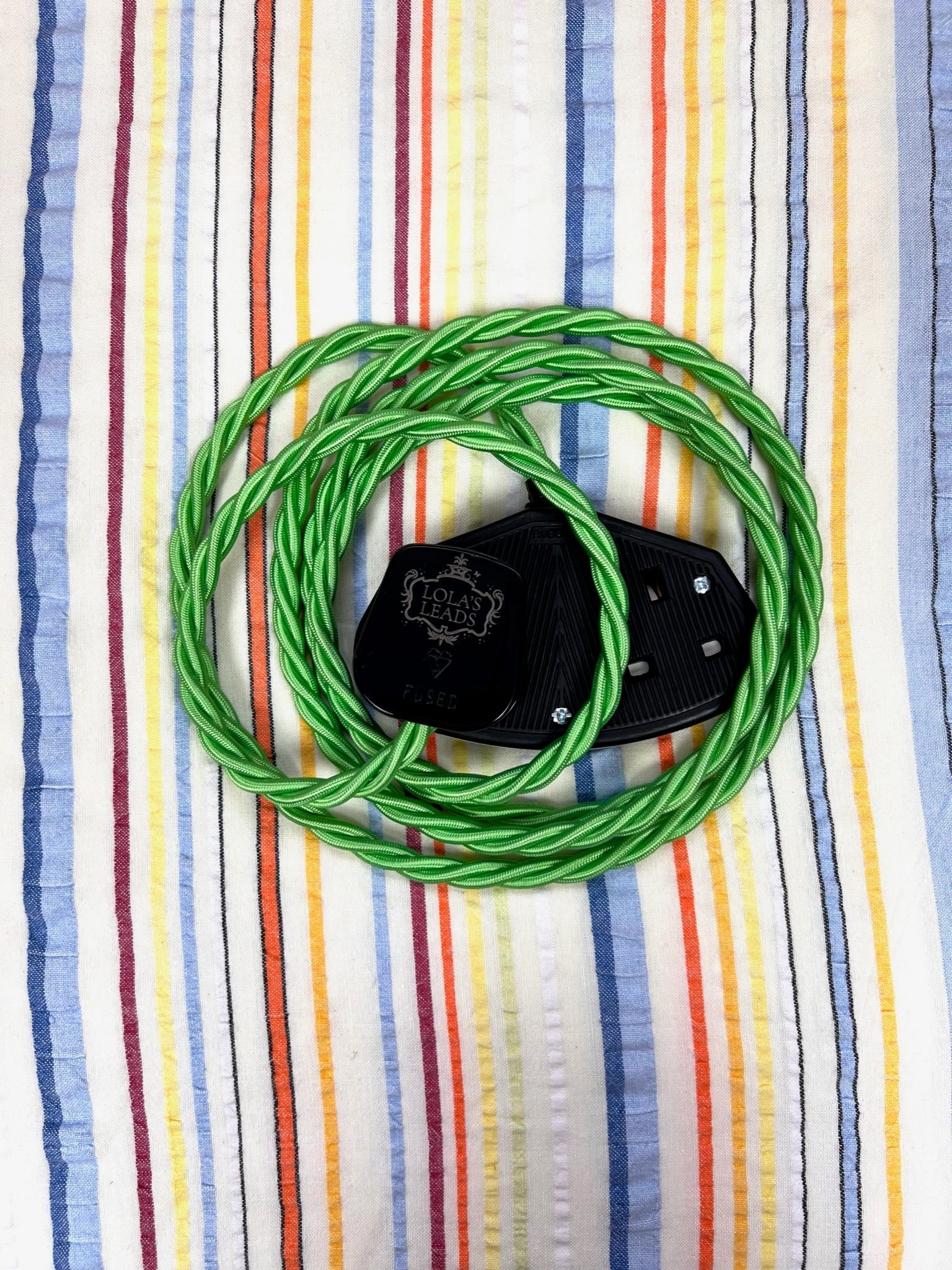 Lola's Leads Parakeet Green Fabric Covered Extension Cable