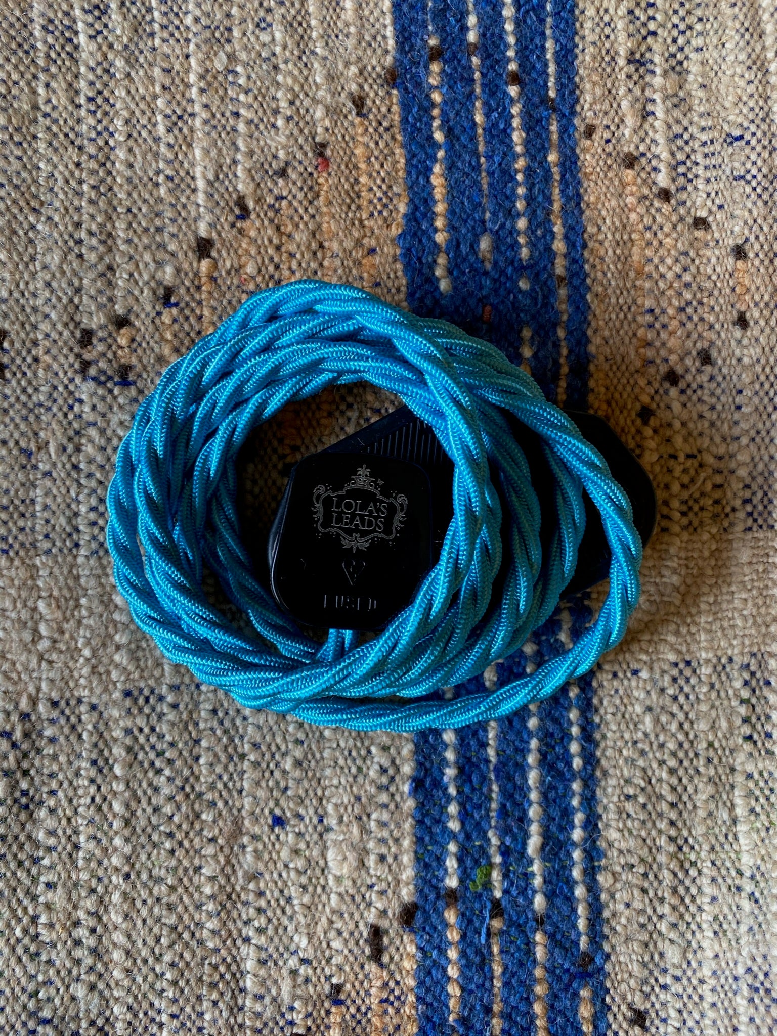 Lola's Leads - Turquoise 2m | Colour Fabric Extension Cord