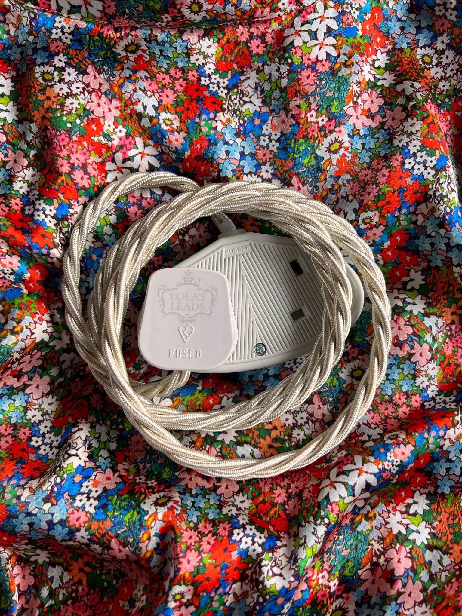 Clotted Cream - Lola's Leads Fabric Extension Cable